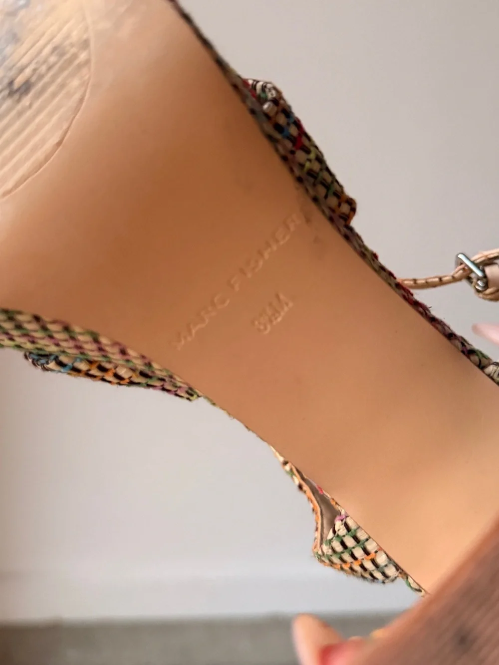 Marc Fisher Multicolor Woven Platform Sandals